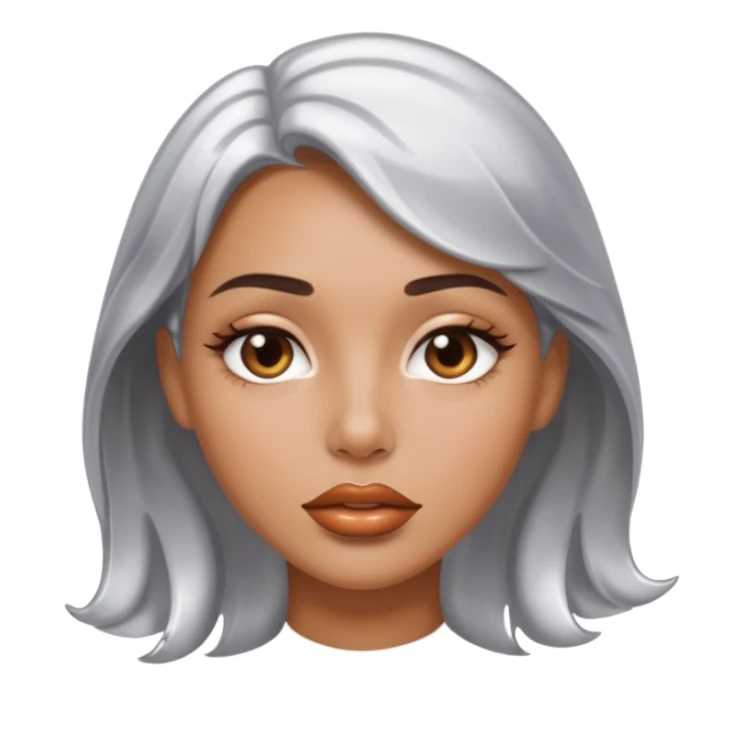 slightly parted lips, silver chrome material, glossy wet shine, seductive aesthetic sticker