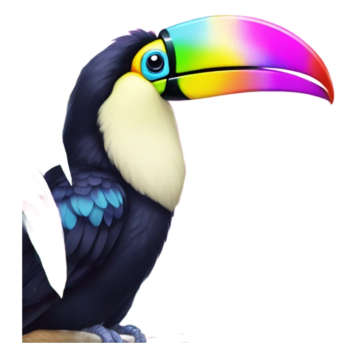 Lisa frank toucan with rainbow beak  sticker