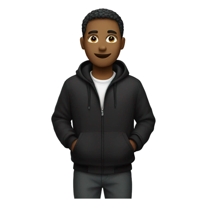 a person wearing black and comfortable clothing sticker