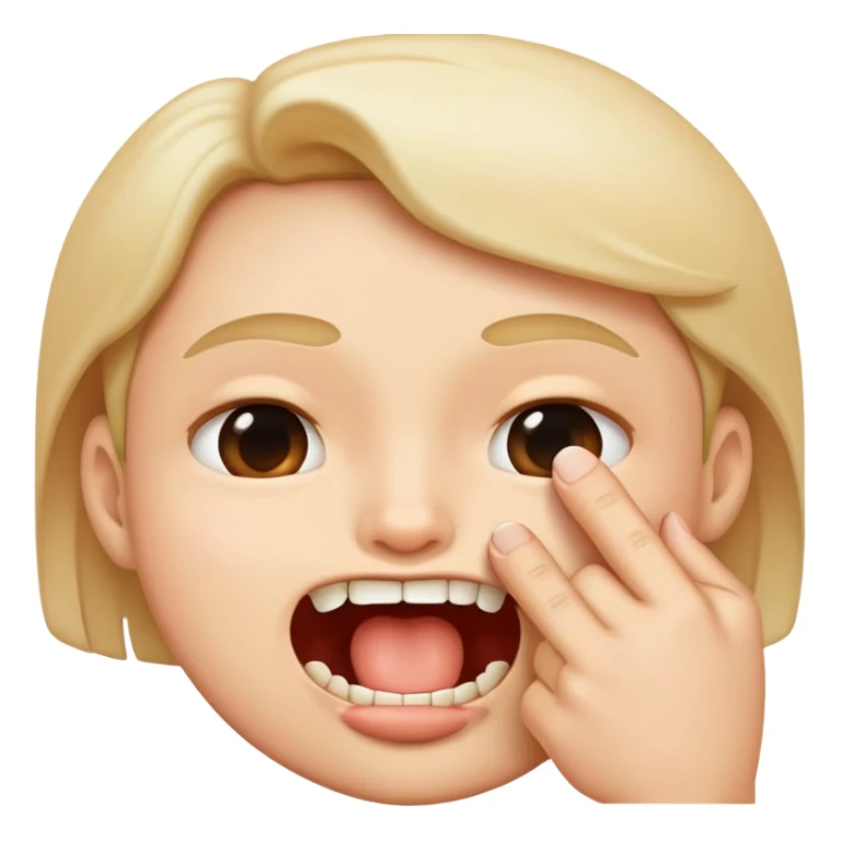 una cara mordiéndose un dedo  sticker