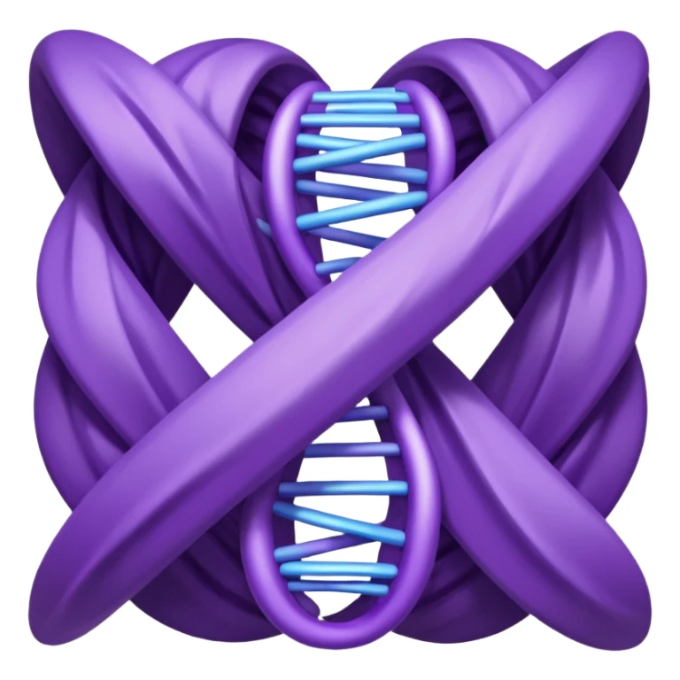 I want a DNA helix with a draped, rippled purple sheet as a background sticker