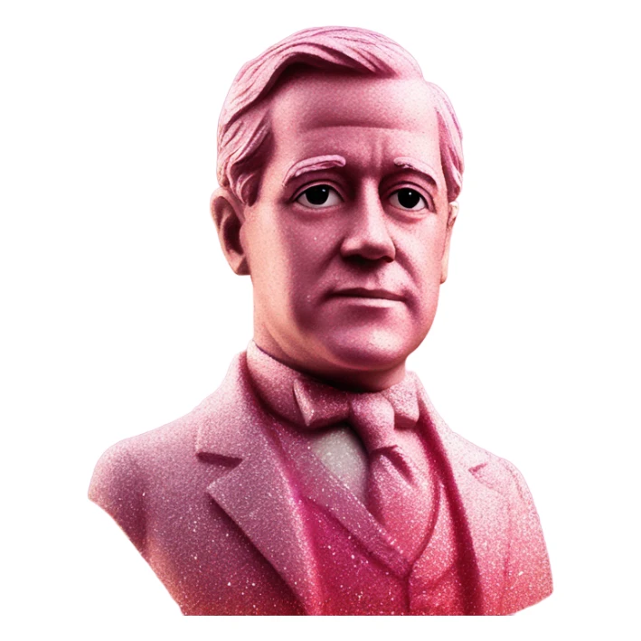 Pink ombre Woodrow Wilson statue with glitter  sticker
