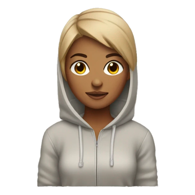Tan girl with pixie cut and hoodie sticker