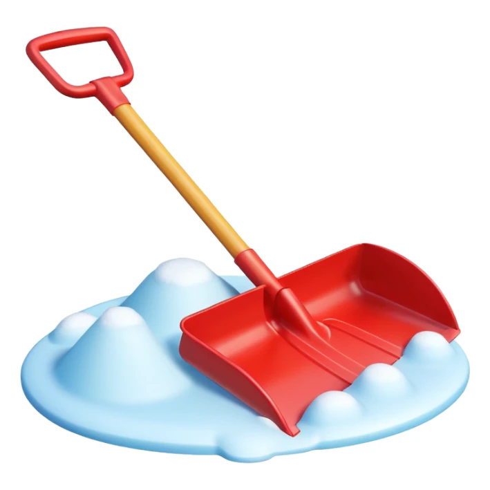 snow shovel object icon, colorful plastic snow shovel, rounded edges, toy-like style, 3D cartoon, mobile game icon style, centered, clean background, no text, no watermark

 sticker