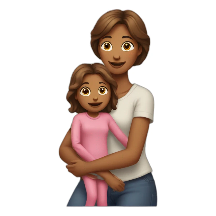 Maman qui fait un câlin à sa fille sticker