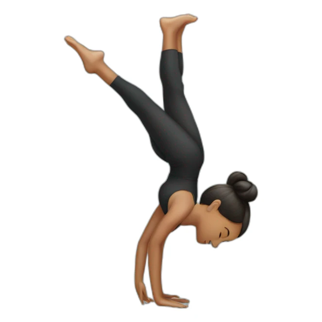 A girl who is doing a handstand sticker