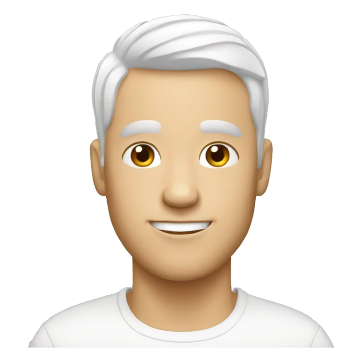 white guy with white very short hair sticker