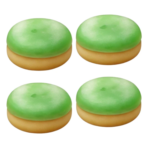 four green round warabi mochi o n sticker