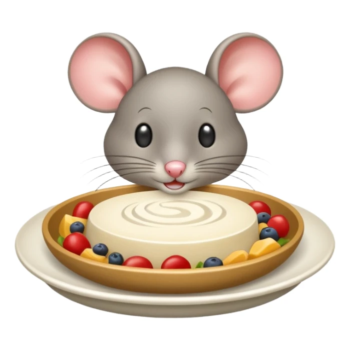 Mouse fertada dish of food sticker