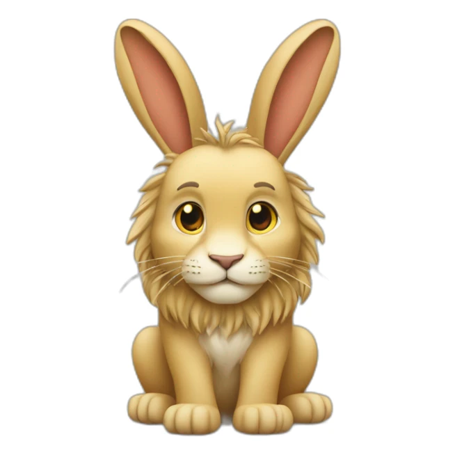 Lapin sur un le dos d’un lion sticker