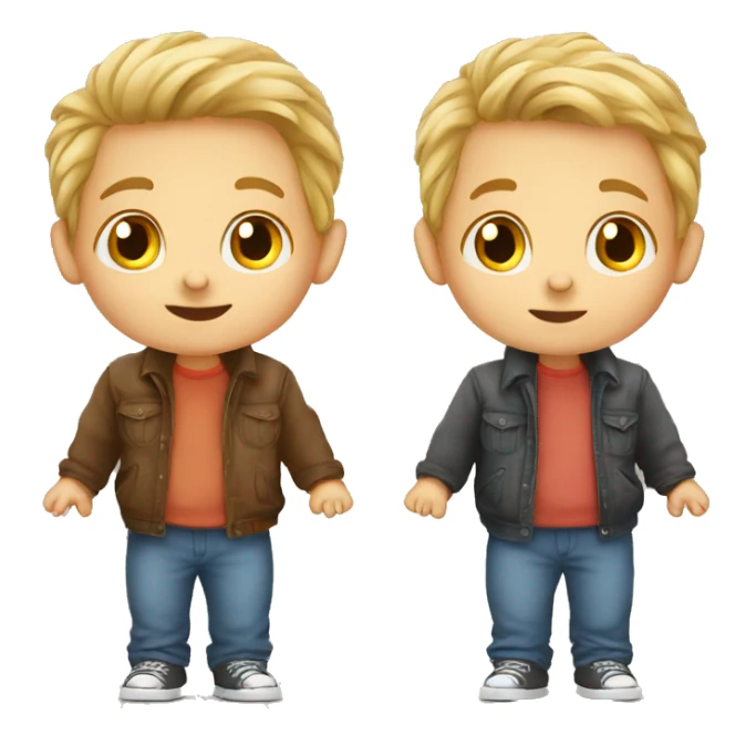 Twins children boys sticker