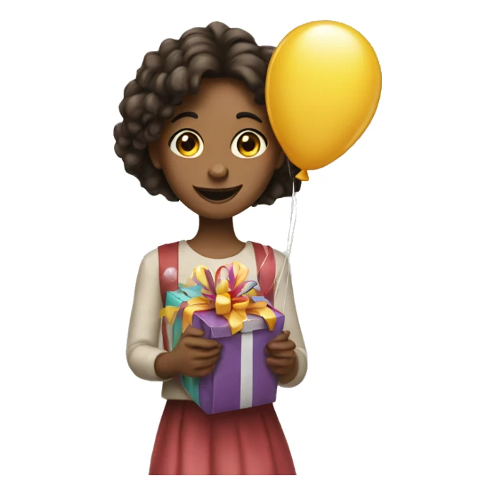 Girl holding birthday balloons with 23 sticker
