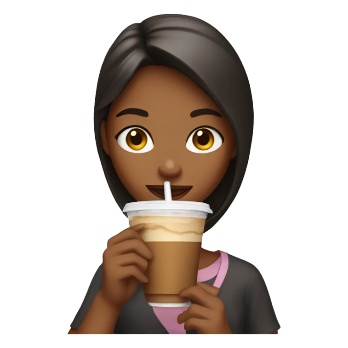 Girl sipping iced coffee sticker