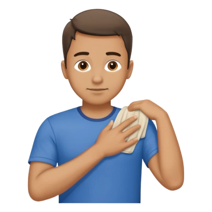 Emoji of a guy dusting off his shoulder with his hand sticker