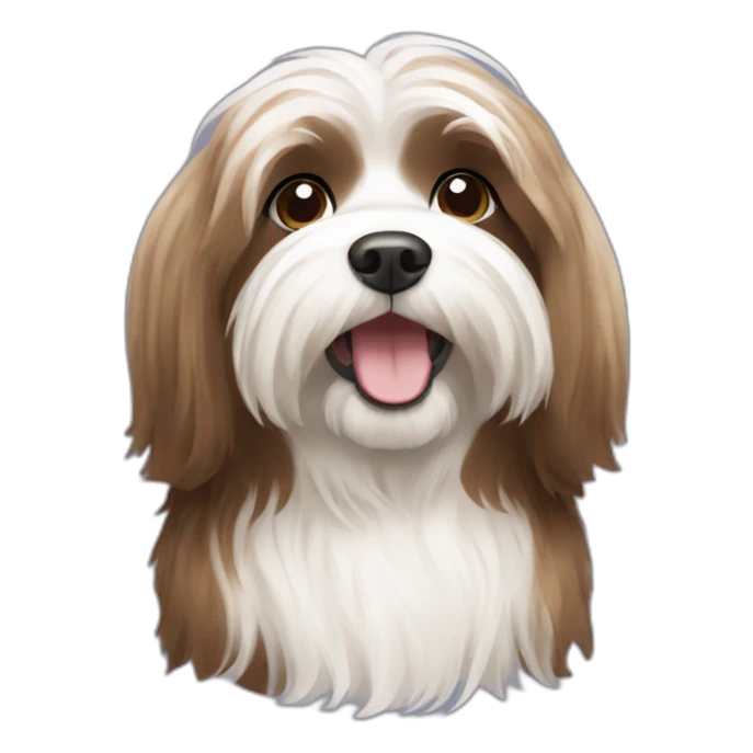Brown and white Havanese dog with long hair sticker