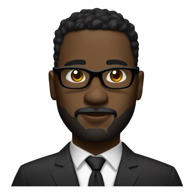 black man with waves and shades very serious with stubble goatee and scar on cheek sticker