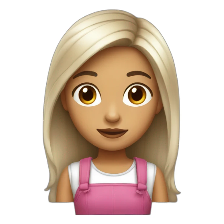 niña con cola en cabello piel clara sticker