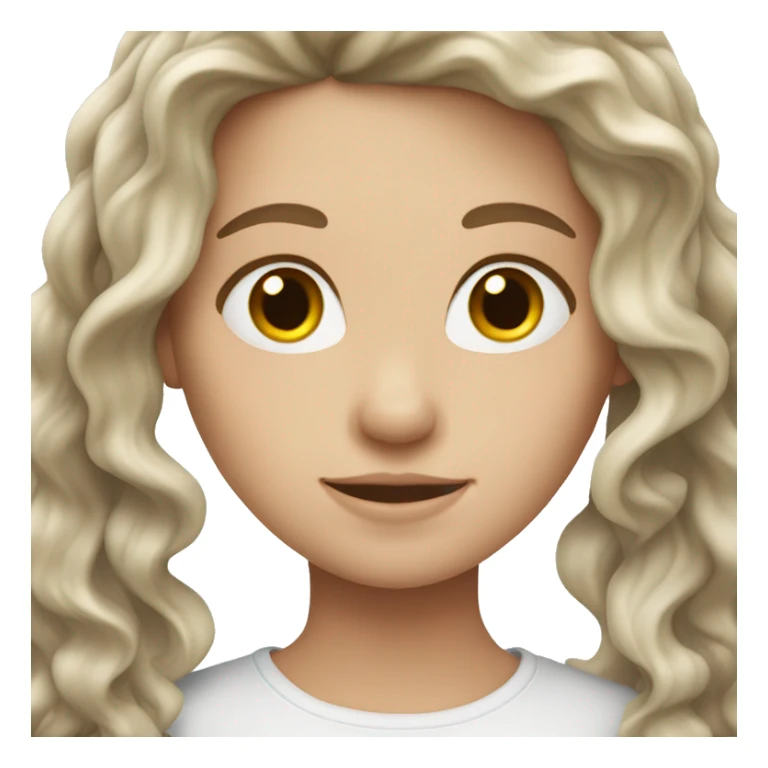 white girl with wavy long dark brown hair sticker