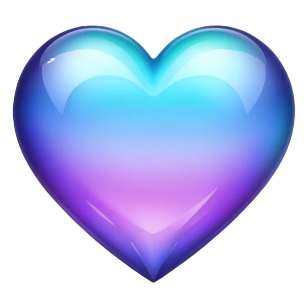 Gradient iridescent purple indigo blue cyan crystal heart sticker