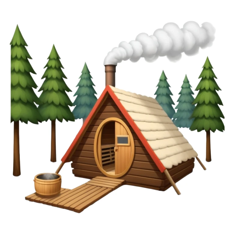 la tent that is a sauna and its smoke out the pipe try one with snow and trees around also
ag den mer som en rundt firkant og sort, også kan det stå SAUNA på sticker