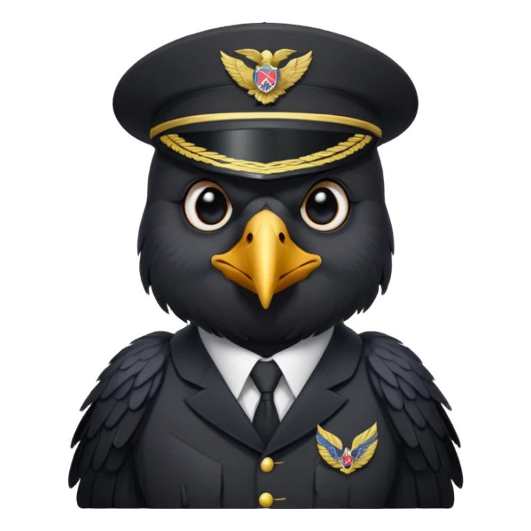 eine kleiner schwarzer rabe im military stil,   sticker