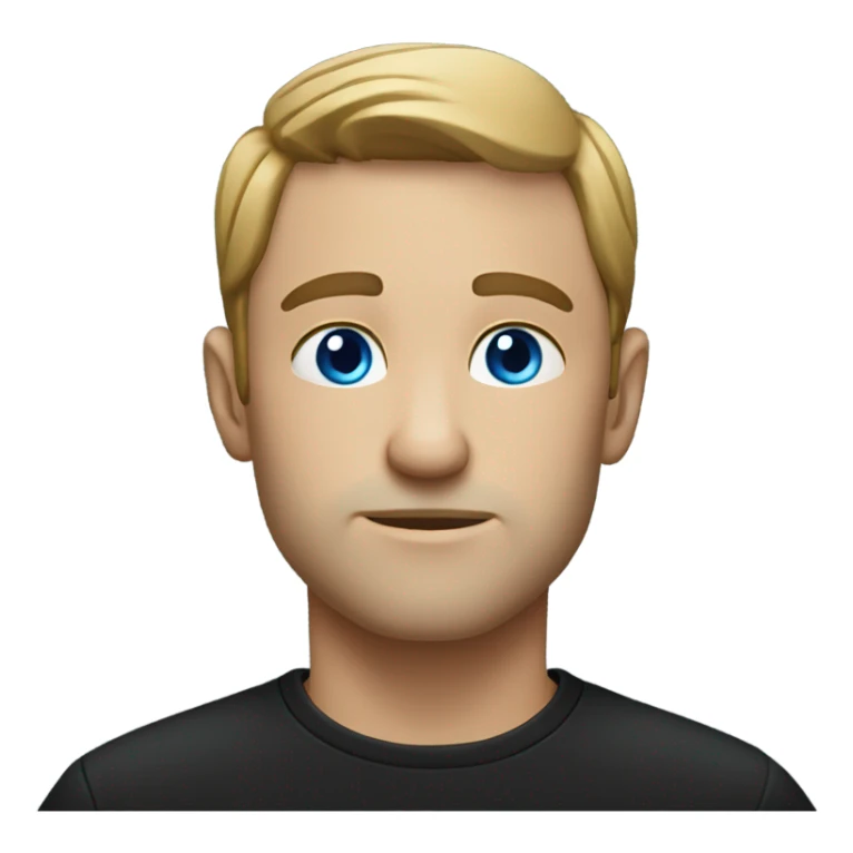 thoughtful male in black shirt blue eyes sticker