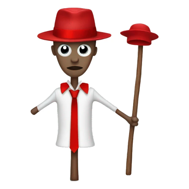 stick man with red tie and hat with red detail   sticker