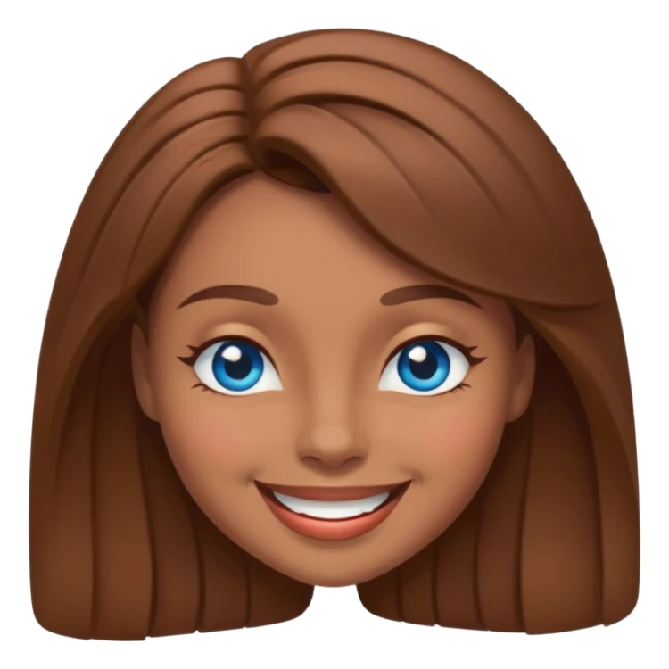 mulher morena de olhos azuis sorrindo e piscando um olho sticker