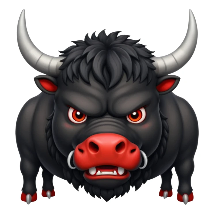 angry black bull with red eyes sticker