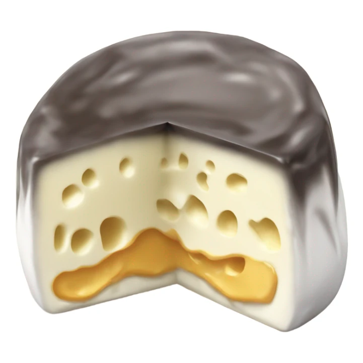 Gooey white cheese ball sliced in half sticker