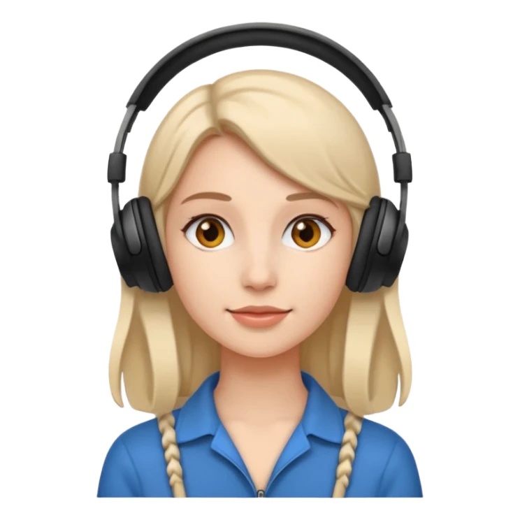woman with on-ear headphones sticker