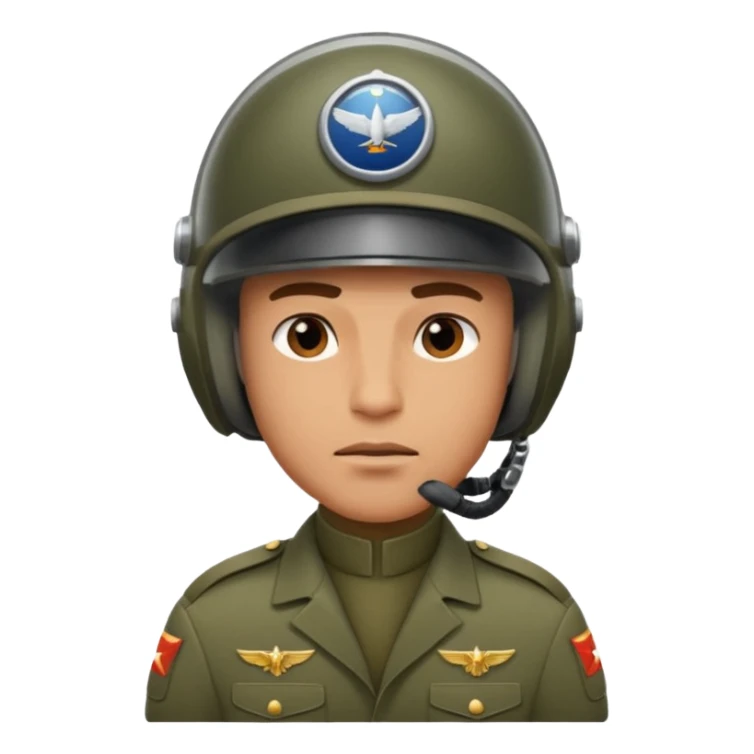 a brutal male military pilot in an aviation helmet and a modern uniform. maximum quality sticker