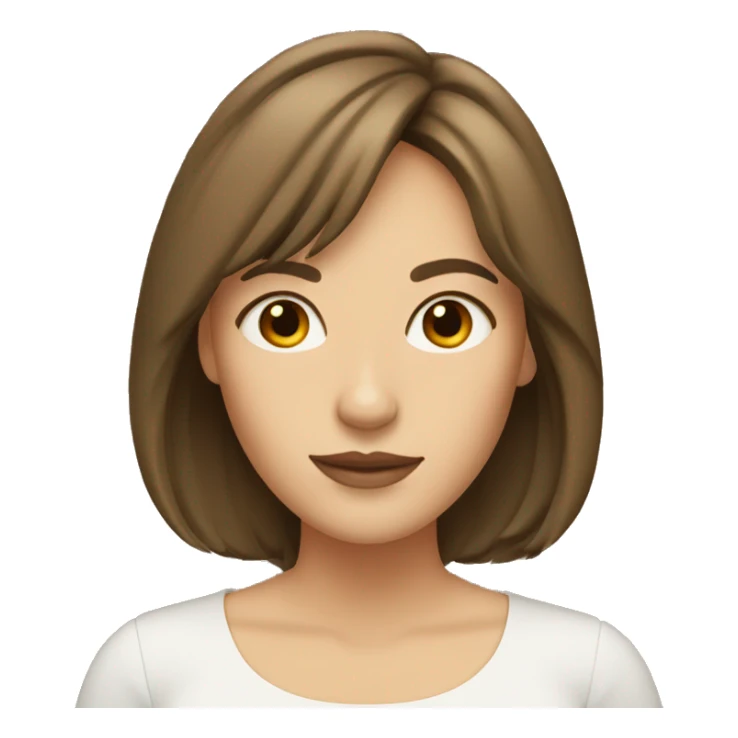 Woman with medium brown hair and curtain bangs sticker