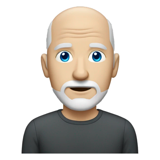 Totally Bald white man with greying goatee blue eyes  sticker