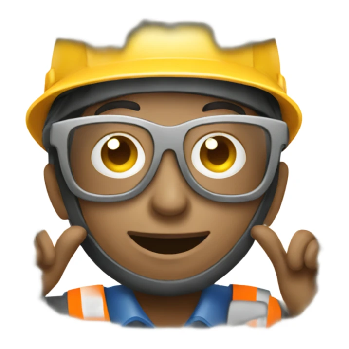 person who wearing hardhat is taking picture  sticker