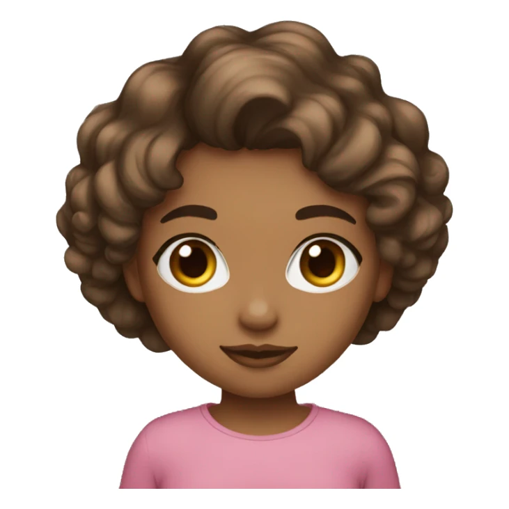 brownskin girl medium wavy hair wide set eyes eyebags sticker