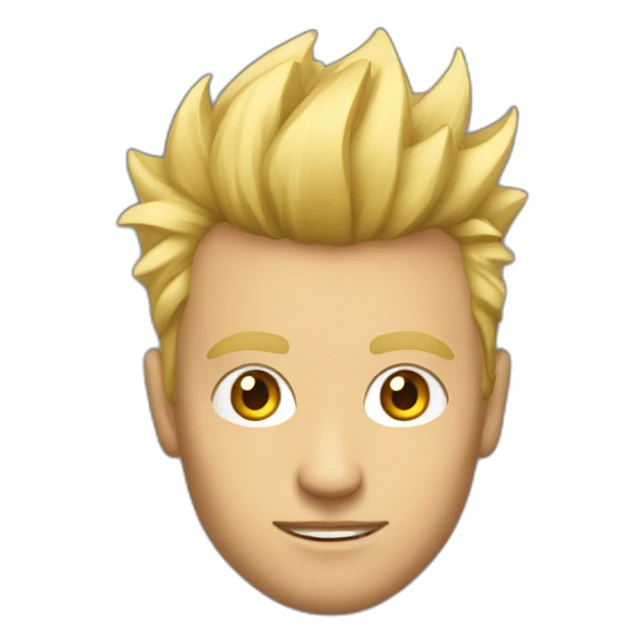 man with blonde faux hawk holding iphone sticker