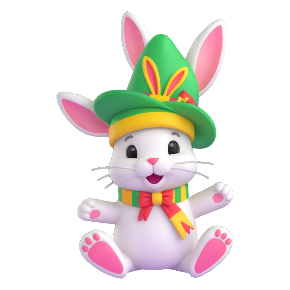 a relaxed and happy bunny with Jamaican colors and reggae vibes sticker
