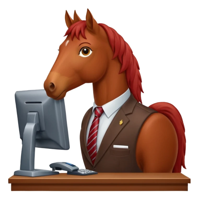 red horse who is a smart bank clerk sticker