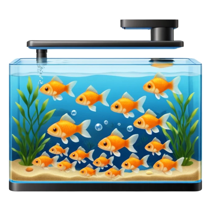 goldfish in a tank rectangular many fish sticker