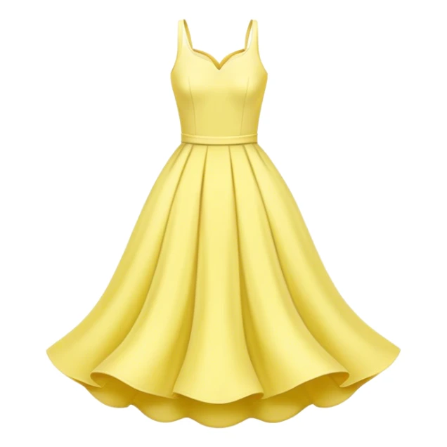 pastel yellow spring dress floating in the air sticker