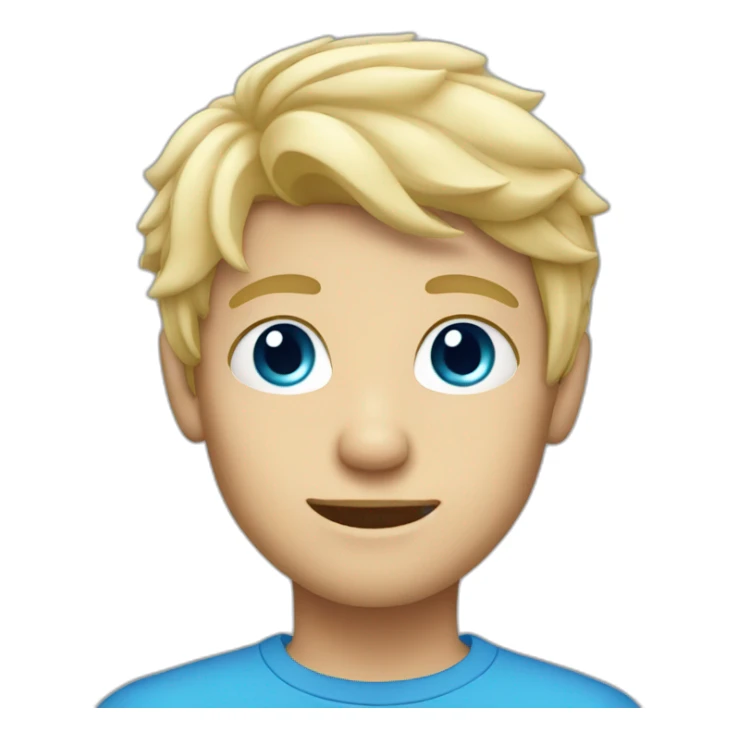 blond haired boy with blue eyes sticker