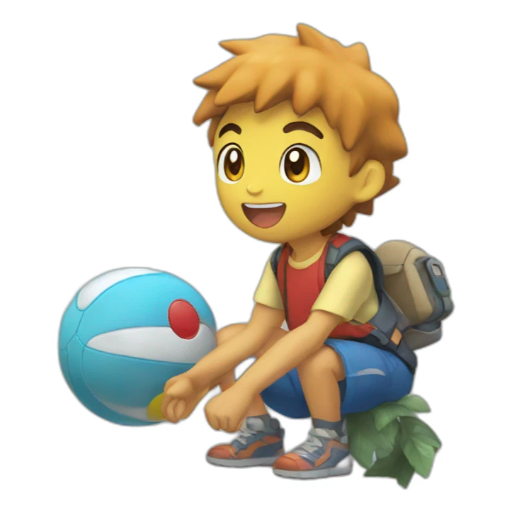 Un Pokémon qui joue à la play sticker