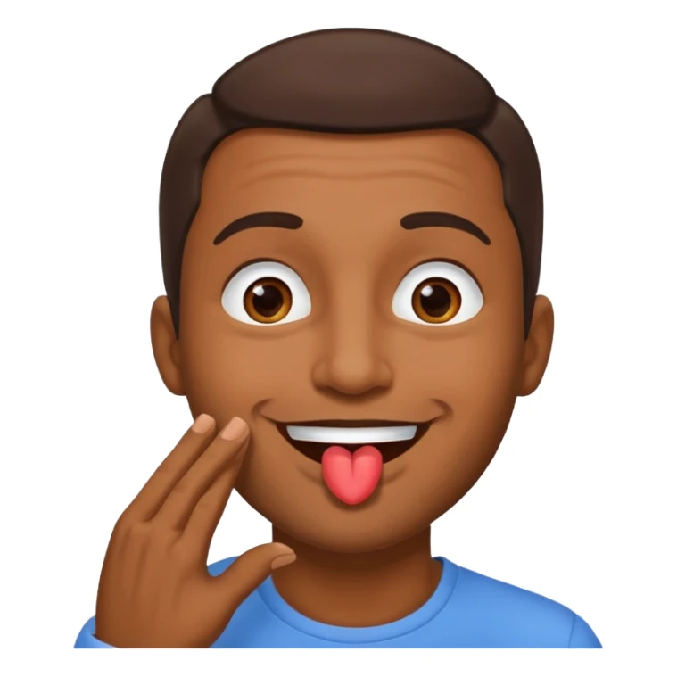 Un homme brun qui envoi un bisous sticker