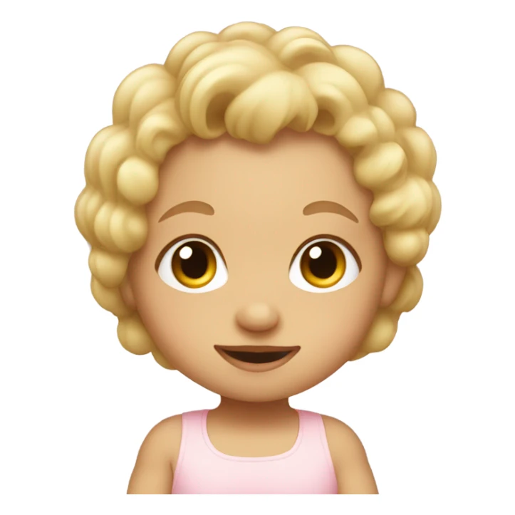 cute blonde baby with one curl on head sticker