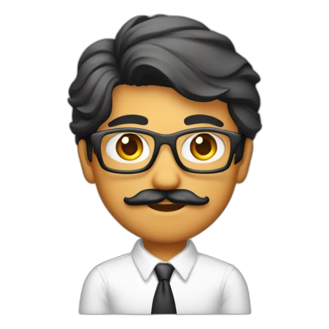 Young Jayendrasinh Solanki as Developer in white shirt with sleeve up and mustach sticker