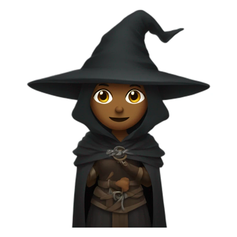 Witch in black, face covered, dressed in old viking clothes sticker