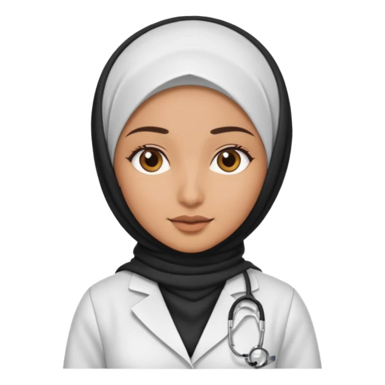 hijab doctor in white dress sticker