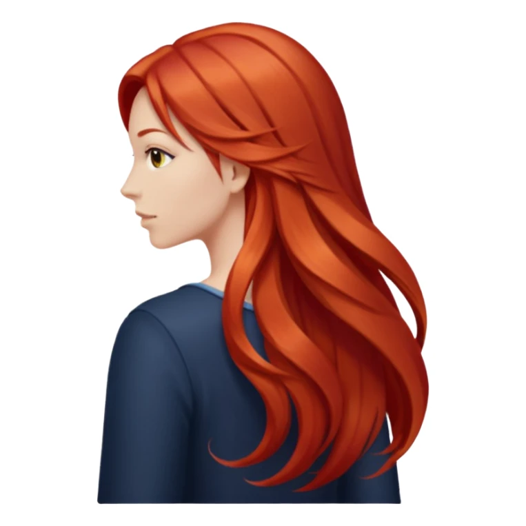 long redhead hair woman back sticker