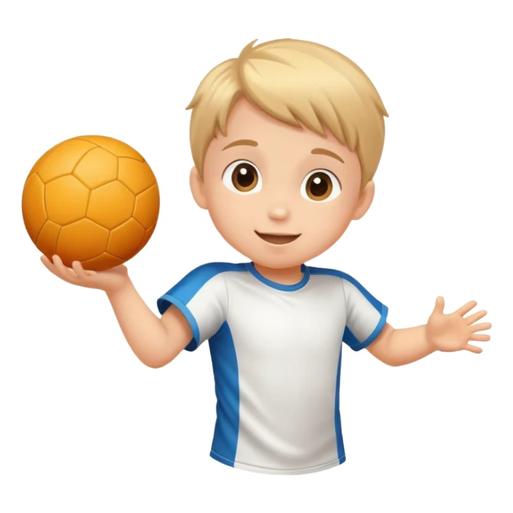 child catching a ball, cheerful and focused, with motion lines to show action sticker